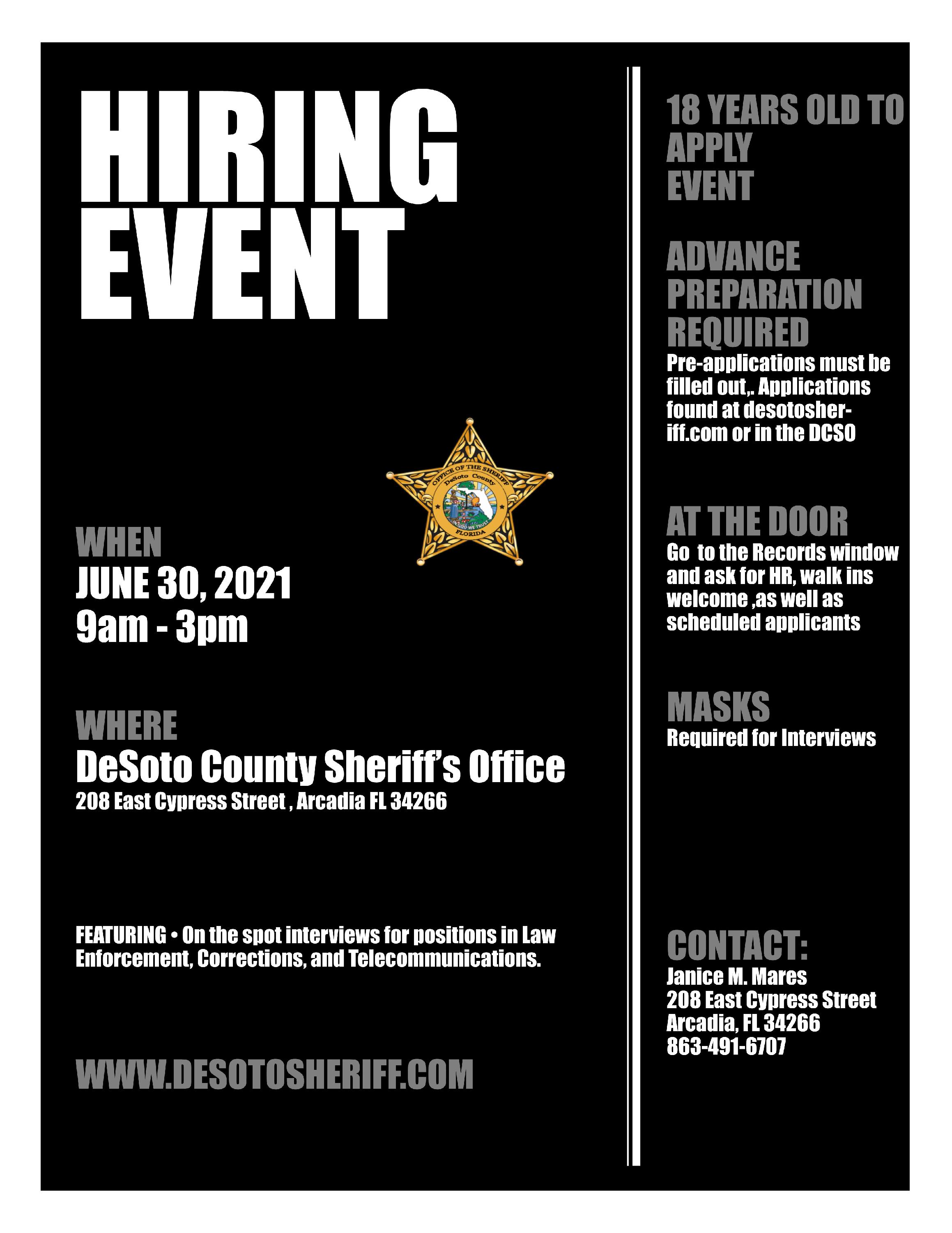 June Hiring Event with star
